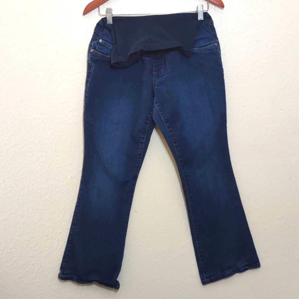 SLIGHTLY USED INDIGO BLUE MATERNITY JEANS SIZE PL BLUE